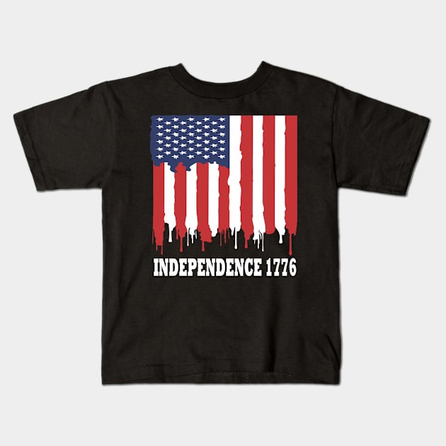 4Th Of July Independence 1776 Kids T-Shirt by karascom